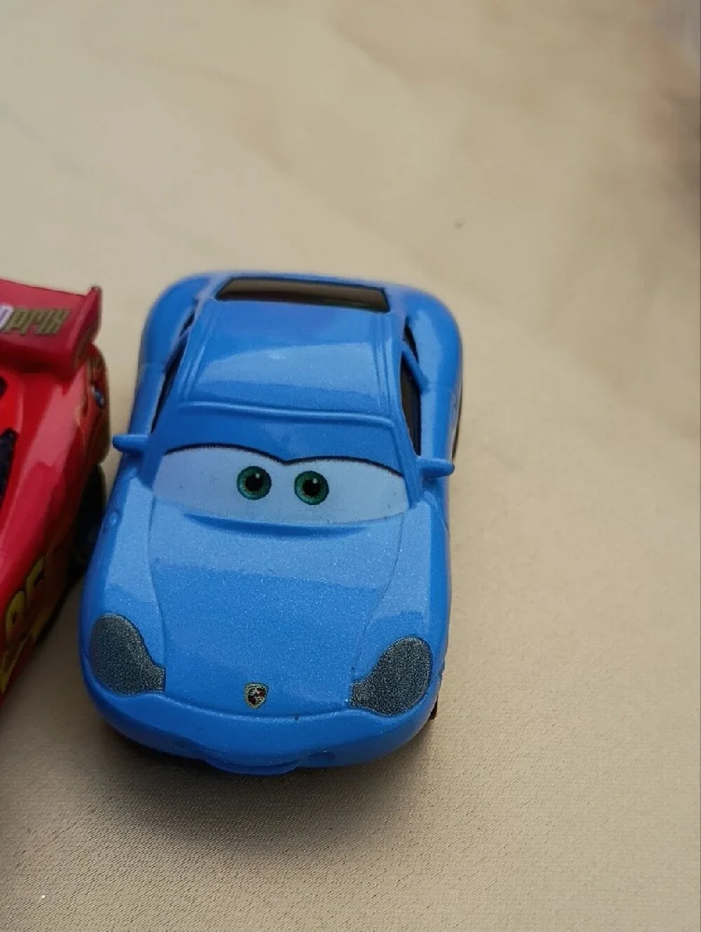 Disney Red Lightning McQueen & Blue Porsche Toy Cars